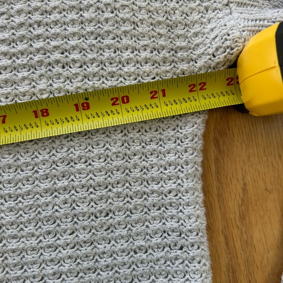 Banana Republic Women's Large Linen Blend V-Neck Knit Sweater Silver Tunic - Picture 8 of 9